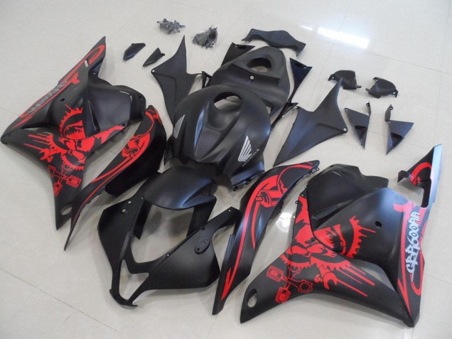 Cheapest 2009-2012 Matte Black with Red Skull Honda CBR600RR Motorcycle Fairings Kits