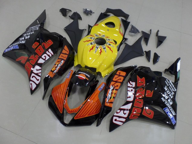 Cheapest 2009-2012 Yellow Rossi Race Honda CBR600RR Motorcycle Fairings Kits