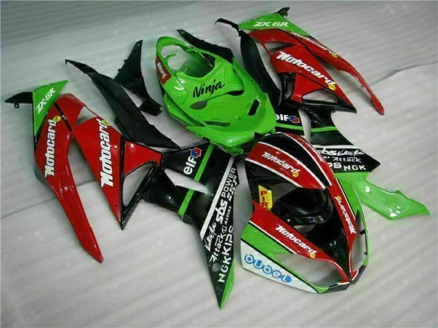 Cheapest 2009-2012 Black Red Green Motorcard Kawasaki ZX6R Motor Fairings