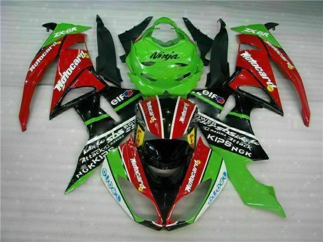 Cheapest 2009-2012 Black Red Green Motorcard Kawasaki ZX6R Motor Fairings