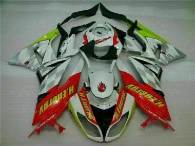 Cheapest 2009-2012 White Red H. Energy Kawasaki ZX6R Motorcycle Fairings Kit