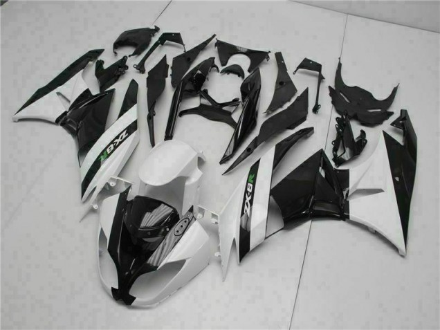 Cheapest 2009-2012 Black White Kawasaki ZX6R Motorcycle Fairings Cheapest 2009-2012 Black White Kawasaki ZX6R Motorcycle Fairings