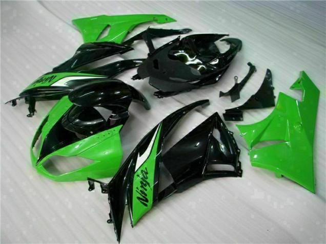 Cheapest 2009-2012 Black Green Kawasaki ZX6R Bike Fairing Kit