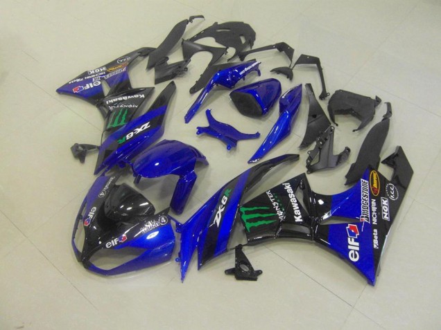 Cheapest 2009-2012 Blue Monster Kawasaki ZX6R Bike Fairing Kit