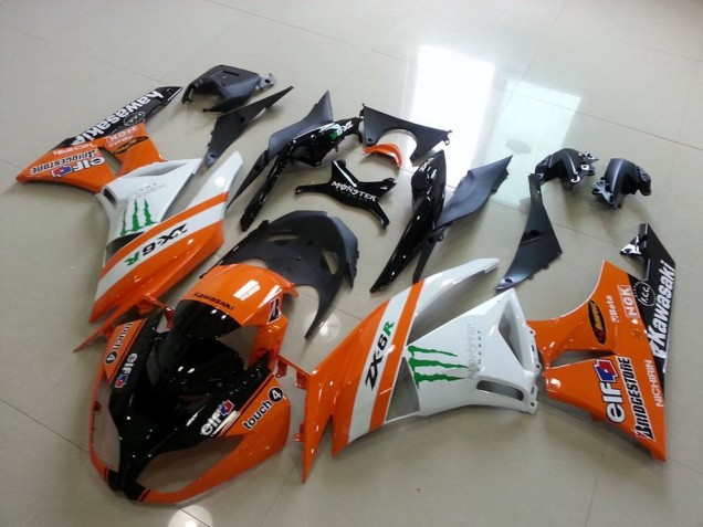 Cheapest 2009-2012 Orange Monster Kawasaki ZX6R Motorcycle Replacement Fairings