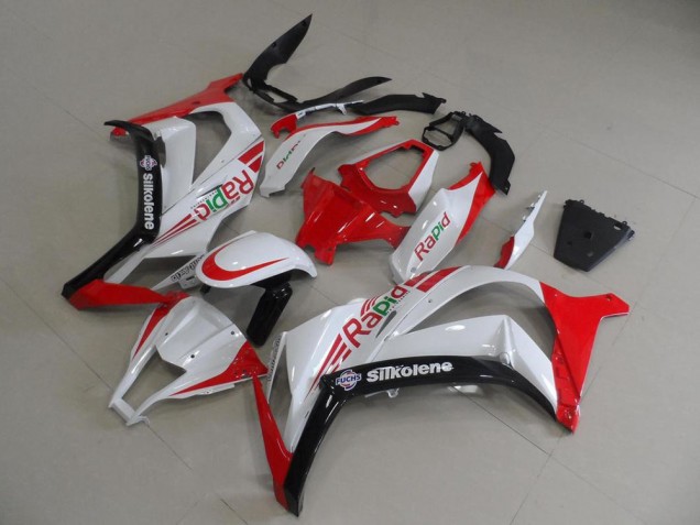 Cheapest 2011-2015 Red and White Rapid Kawasaki ZX10R Motorcylce Fairings