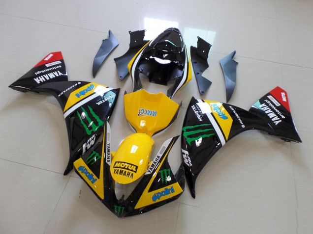 Cheapest 2012-2014 Yellow Black Monster Yamaha YZF R1 Replacement Fairings