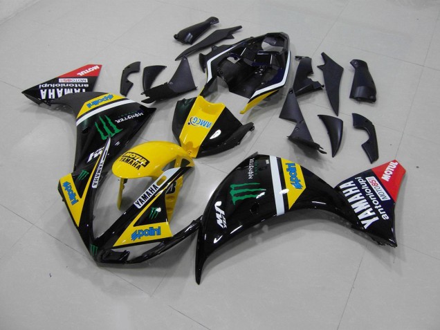 Cheapest 2012-2014 Yellow Black Monster Yamaha YZF R1 Motor Fairings