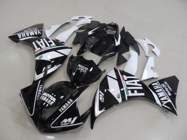 Cheapest 2012-2014 Black White Fiat Yamaha YZF R1 Motorbike Fairings
