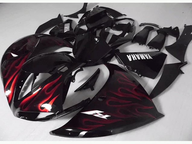 Cheapest 2012-2014 Red Black Flame Yamaha YZF R1 Motorcycle Fairing Kits Cheapest 2012-2014 Red Black Flame Yamaha YZF R1 Motorcycle Fairing Kits