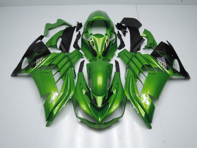 Cheapest 2012-2021 Green Flame Kawasaki ZX14R ZZR1400 Moto Fairings