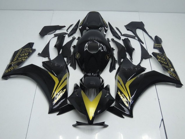 Cheapest 2012-2016 Glossy Black and Gold Honda CBR1000RR Replacement Fairings