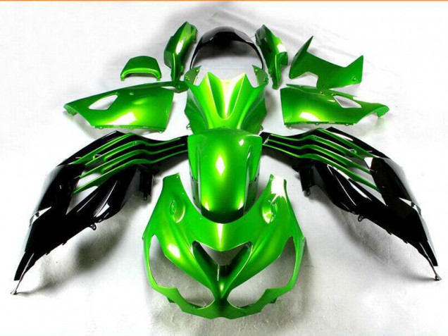 Cheapest 2012-2021 Black Green Kawasaki ZX14R ZZR1400 Motorcycle Replacement Fairings