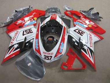 Cheapest 2007-2014 Red White Xerox 357 Ducati 1098 Moto Fairings