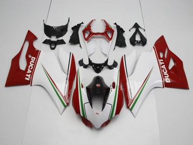 Cheapest 2011-2014 White Red Ducati 1199 Motor Bike Fairings