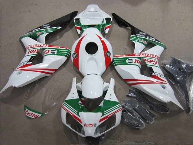 Cheapest 2006-2007 White Green Red Castrol Honda CBR1000RR Motorcycle Fairings Kit