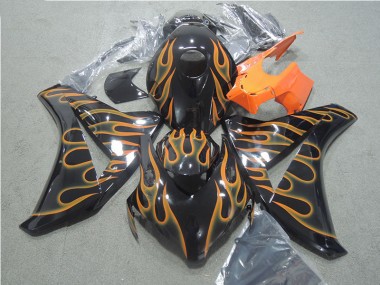Cheapest 2008-2011 Black Orange Flame Honda CBR1000RR Motorcycle Fairings Kit