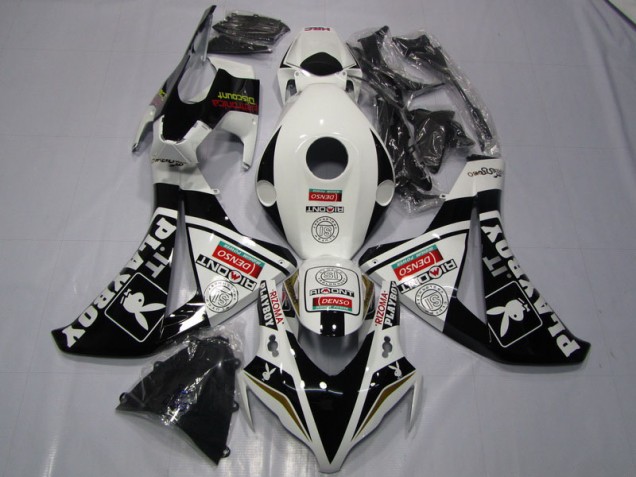 Cheapest 2008-2011 Black White Denso Playboy Honda CBR1000RR Motorcycle Fairing Kits