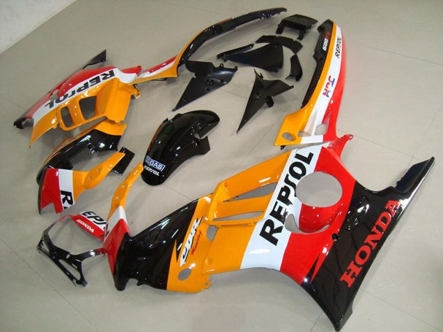 Cheapest 1995-1998 Orange Black Repsol Honda CBR600 F3 Motorbike Fairings