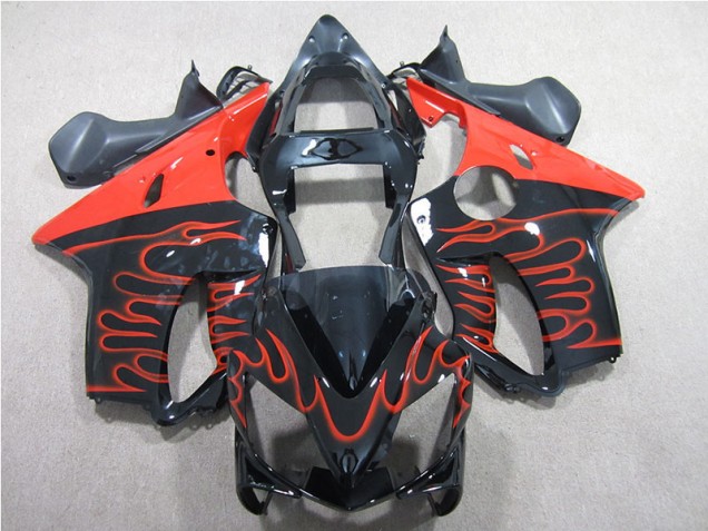 Cheapest 2001-2003 Black Red Flame Honda CBR600 F4i Motorcyle Fairings