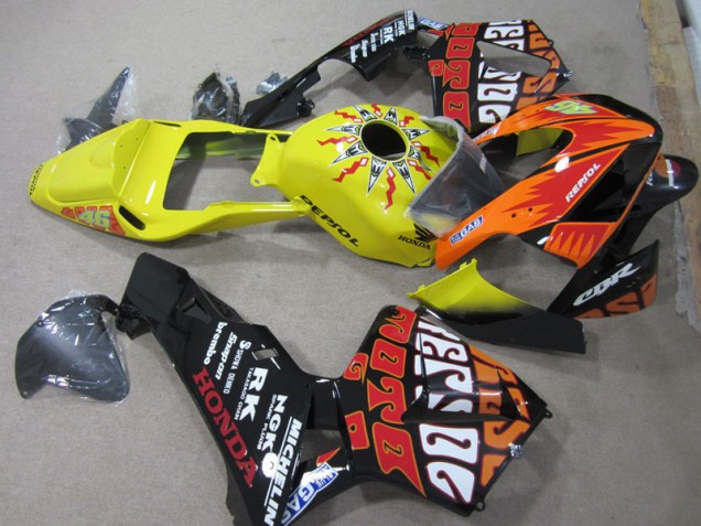 Cheapest 2003-2004 Yellow Black Repsol 46 Honda CBR600RR Bike Fairings
