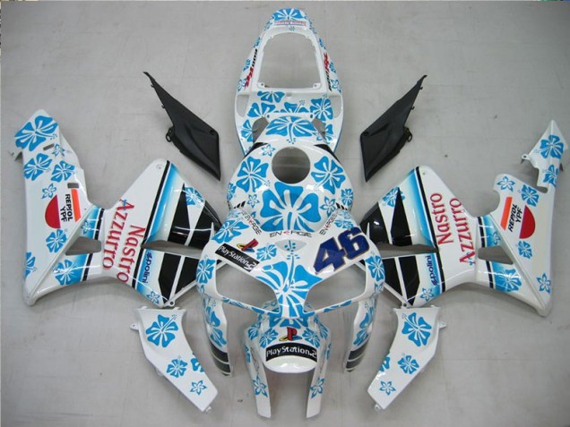 Cheapest 2005-2006 White Blue Nastro Azzurro 46 Honda CBR600RR Motorcycle Fairing Kit