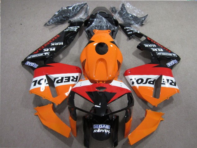 Cheapest 2005-2006 Orange Red Black Repsol Honda CBR600RR Motorbike Fairing Kits