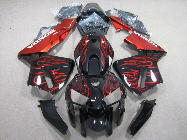 Cheapest 2005-2006 Black Red Flame Honda CBR600RR Motorcycle Fairings Kits Cheapest 2005-2006 Black Red Flame Honda CBR600RR Motorcycle Fairings Kits