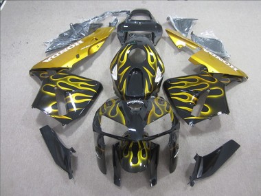 Cheapest 2005-2006 Black Yellow Flame Honda CBR600RR Motorcycle Fairing Kits