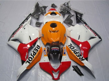 Cheapest 2009-2012 White Orange Black Repsol Honda CBR600RR Motorcycle Fairing Kit