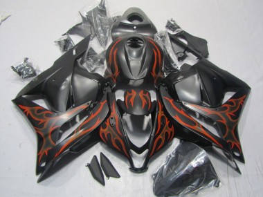 Cheapest 2009-2012 Black Red Flame Honda CBR600RR Motorcycle Replacement Fairings