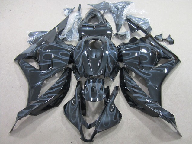 Cheapest 2009-2012 Black Silver Flame Honda CBR600RR Motorcycle Fairings