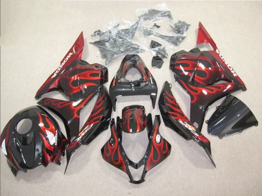 Cheapest 2009-2012 Black Red Flame Honda CBR600RR Bike Fairings