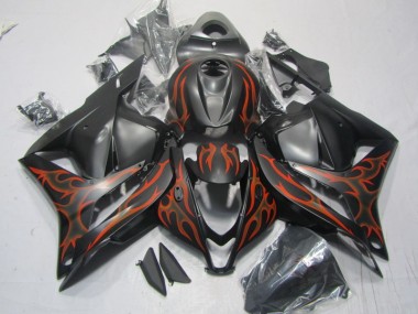 Cheapest 2009-2012 Black Orange Flame Honda CBR600RR Motorcylce Fairings