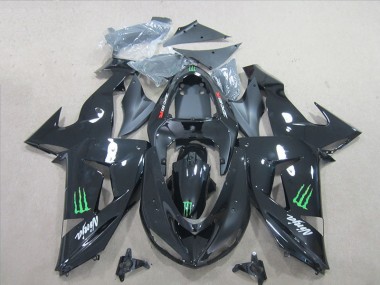 Cheapest 2006-2007 Black Green Monster Ninja Kawasaki ZX10R Motorcycle Fairings Kit