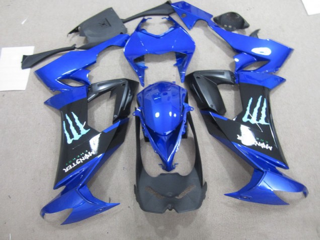 Cheapest 2008-2010 Black Blue Monster Kawasaki ZX10R Bike Fairing