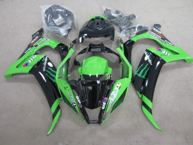 Cheapest 2011-2015 Black Green Touch4 Monster Kawasaki ZX10R Motorbike Fairing Kits