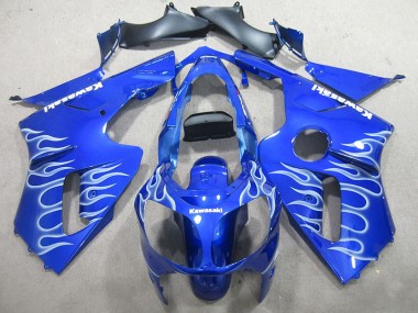 Cheapest 2000-2001 Blue White Flame Kawasaki ZX12R Motorcylce Fairings