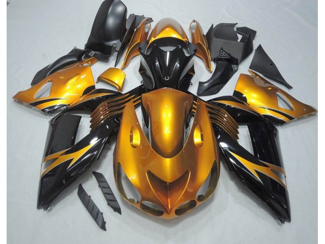 Cheapest 2006-2011 Black Gold Kawasaki ZX14R ZZR1400 Motorcycle Bodywork Cheapest 2006-2011 Black Gold Kawasaki ZX14R ZZR1400 Motorcycle Bodywork