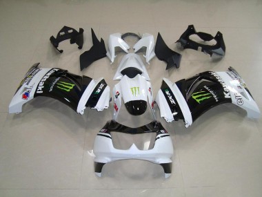 Cheapest 2008-2012 Black White Monster Kawasaki ZX250R Motorbike Fairing