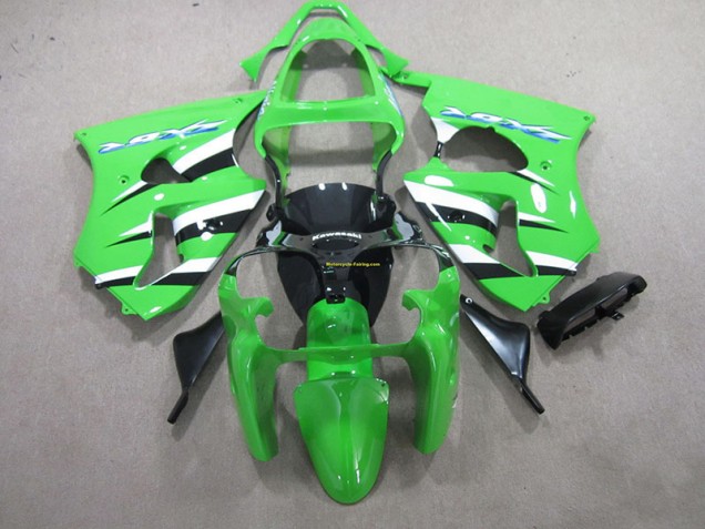 Cheapest 2000-2002 Green Black White Kawasaki ZX6R Motorcycle Fairings & Bodywork