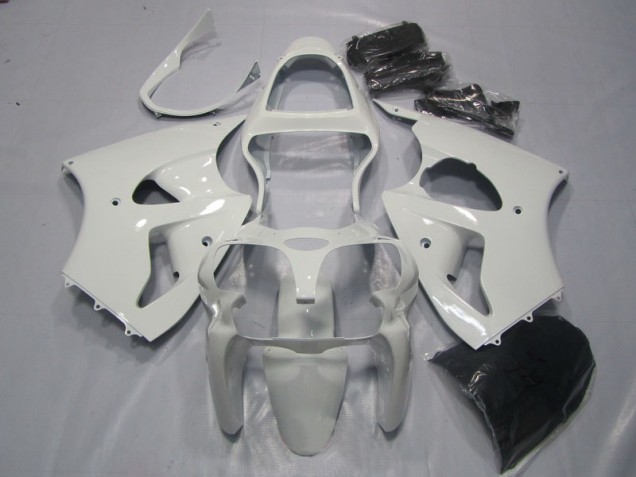 Cheapest 2000-2002 White Kawasaki ZX6R Bike Fairing Kit