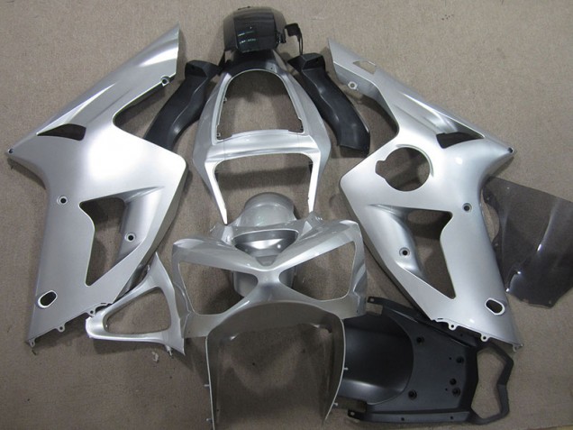 Cheapest 2003-2004 Silver Kawasaki ZX6R Motorcycle Fairings Kit Cheapest 2003-2004 Silver Kawasaki ZX6R Motorcycle Fairings Kit