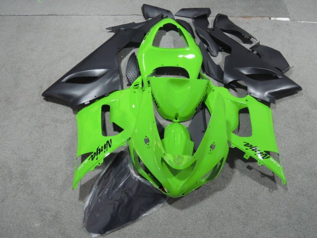 Cheapest 2005-2006 Green Black Ninja 636 Kawasaki ZX6R Motorcycle Fairings Kits