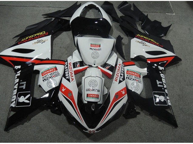 Cheapest 2005-2006 White Black Rizoma Playboy Kawasaki ZX6R Motor Fairings
