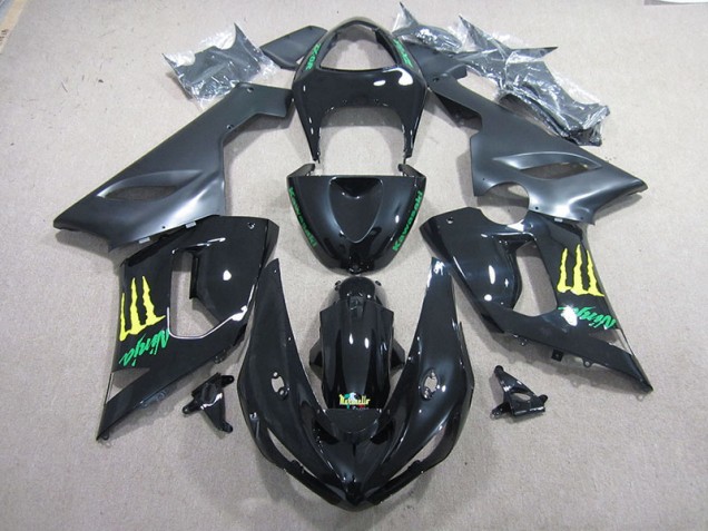 Cheapest 2005-2006 Black Green Ninja Kawasaki ZX6R Motorcycle Fairing Kits Cheapest 2005-2006 Black Green Ninja Kawasaki ZX6R Motorcycle Fairing Kits