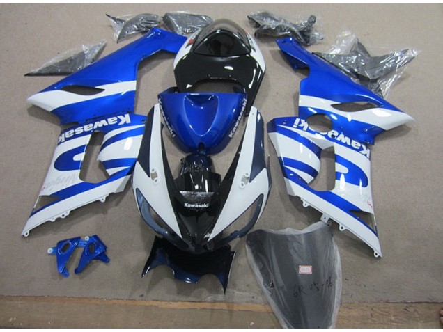 Cheapest 2005-2006 Blue White Kawasaki ZX6R Replacement Motorcycle Fairings Cheapest 2005-2006 Blue White Kawasaki ZX6R Replacement Motorcycle Fairings