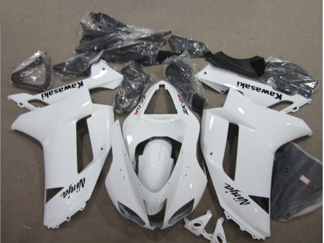 Cheapest 2007-2008 White Kawasaki ZX6R Bike Fairings