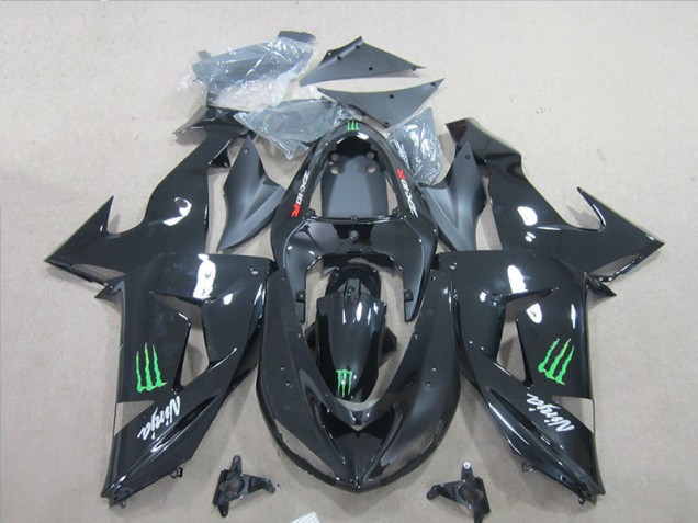 Cheapest 2007-2008 Black Ninja Green Monster Kawasaki ZX6R Bike Fairing Kit