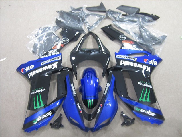 Cheapest 2007-2008 Black Blue Green Monster Kawasaki ZX6R Motorcyle Fairings